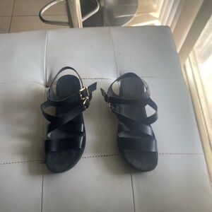 Women's Black Strappy Sandals